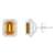7x5mm Emerald Cut Citrine 1/5 ctw Diamond Rhodium Over Sterling Silver
Halo Stud Earrings