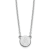 Rhodium Over Sterling Silver Tiny Circle Block Letter A  Initial Necklace