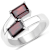Red Garnet Bypass Ring In Sterling Silver 2.40ctw