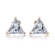 Triangle CZ Stud Earrings In 14K Gold Over Sterling Silver