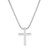 Men's Polished Cross Pendant With Chain In Stainless Steel