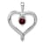Rhodium Over 14k White Gold Garnet Heart Pendant
