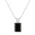 10x8mm Emerald Cut Black Onyx With Diamond Accents Rhodium Over Sterling
Silver Pendant with Chain