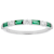 Emerald Color CZ And White CZ Band Ring In Sterling Silver