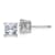 Rhodium Over 14K White Gold 1.50ct. 5.0mm Princess D E F Pure Light
Moissanite Earrings