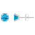 5mm Cushion Blue Topaz Rhodium Over 10k White Gold Stud Earrings