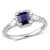 Blue, White Sapphire and Diamond 14K White Gold Ring 1.21ctw
