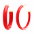 14K Yellow Gold Over Sterling Silver Acrylic and Hand Painted Enamel XL
Oval Illusion Hoops in Red