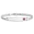 Rhodium Over 14k White Gold Medical Soft Diamond Shape Red Enamel Flat
Curb Link ID Bracelet