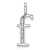 14K White Gold Diamond Lower Case Letter F Initial Pendant