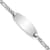 Rhodium Over 14k White Gold Semi-Solid Oval Figaro Link ID Bracelet
