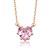 Heart-Shape Pink CZ Solitaire Necklace In 18K Rose Gold Over Brass