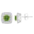 5mm Cushion Peridot 1/5 ctw Diamond Rhodium Over Sterling Silver Halo
Stud Earrings