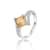 Princess Cut Citrine with White Sapphire Accents Bypass Ring, 1.08ctw