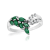 0.59ctw Emerald and Diamond Ring in 14k White Gold