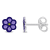 Children's Purple Flower Stud Earrings in Sterling Silver