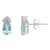 6x4mm Oval Aquamarine with Diamond Accents 14k White Gold Stud Earrings