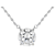 Round CZ Solitare Station Pendant Necklace in Rhodium Over Sterling Silver