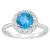 7mm Round Swiss Blue Topaz And White Topaz Accents Rhodium Over Sterling
Silver Halo Ring
