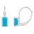 6x4mm Emerald Cut Turquoise Rhodium Over 10k White Gold Drop Earrings