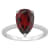 12x8mm Pear Shape Garnet and 1/10 ctw Diamond Rhodium Over Sterling
Silver Ring