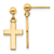 14k Yellow Gold Polished Cross Dangle Earrings