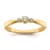 14K Yellow Gold Petite Beaded Edge Round Diamond Ring 0.1ctw