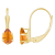 6x4mm Pear Shape Citrine 10k Yellow Gold Drop Earrings