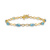 10k Yellow Gold and 10k White Gold Blue Topaz and Diamond Infinity Bracelet