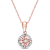 Morganite & Diamond 10K Rose Gold Halo Pendant with Chain 0.93ctw