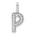 14K White Gold Diamond Letter P Initial Pendant