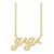 14K Yellow Gold Lowercase Script gigi Necklace, 18 Inches.