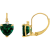 10K Yellow Gold Lab Created Emerald and Diamond Heart Leverback Earrings 1.79ctw