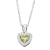 Green And White Cubic Zirconia Rhodium Over Silver Children's Heart
Pendant With Chain 0.49ctw