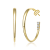 Clear Cubic Zirconia, 14k Gold Over Sterling Silver with 3-Stone C-Hoop
Earrings 0.28ctw