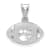 Rhodium Over Sterling Silver LogoArt Clemson University Domed Football Pendant
