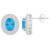 8x6mm Oval Swiss Blue Topaz And White Topaz Rhodium Over Sterling Silver
Double Halo Stud Earrings