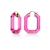 14K Yellow Gold Over Sterling Silver Acrylic Hoops in Pink
