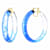 14K Yellow Gold Over Sterling Silver Blue and Clear Tie Dye Acrylic Hoops