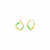 14K Yellow Gold Over Sterling Silver Square Enamel Earrings in Neon Green