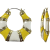 Gold Tone Yellow and White Enamel Earring