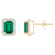 7x5mm Emerald Cut Created Emerald And Created White Sapphire 10k Yellow
Gold Halo Stud Earrings