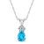 7x5mm Pear Shape Blue Topaz with Diamond Accents 14k White Gold Pendant
With Chain