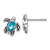 Rhodium Over Sterling Silver Antiqued Crystal December Birthstone Turtle Earrings
