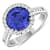 Round Violet Tanzanite and Diamond 14K White Gold Halo Ring 3.11 ctw