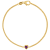 14K Yellow Gold Over Sterling Silver Amethyst Curb Chain Bracelet .15ctw