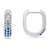 Blue And White Cubic Zirconia Rhodium Over Sterling Silver Earrings 0.42ctw