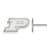 Rhodium Over Sterling Silver  LogoArt Purdue University Extra Small Post Earrings