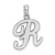 Rhodium Over 14k White Gold Polished Script Letter R Initial Pendant