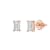 White Cubic Zirconia 14k Rose Gold Studs With Velvet Gift Box 1.00ctw